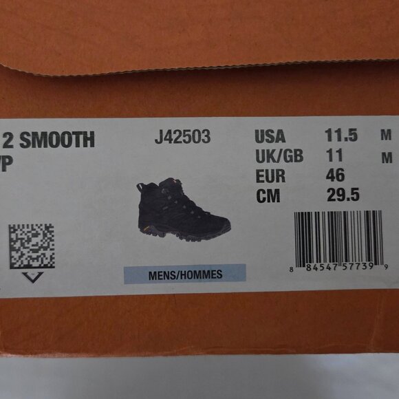 NEW NIB Merrell Moab 2 Mid Black Boots Men's 11.5 - Picture 4 of 16